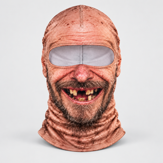 Smiling printed fabric Halloween mask, styled product image